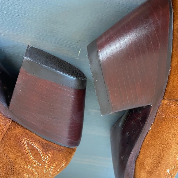 Ariat Women Dixon Western Suede Leather Ankle Boots Size 8.5B Cognac Cowgirl NEW - Picture 5 of 9